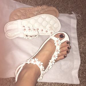 Open toed slip on sandals